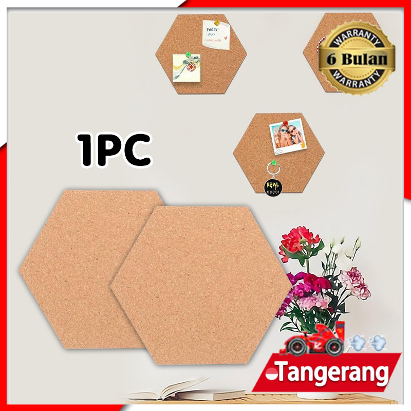 

Softboard Self-Adhesive Papan Cork Board Hexagon Cork Board For DIY Photos Wall Office 20x17,5x0,6cm