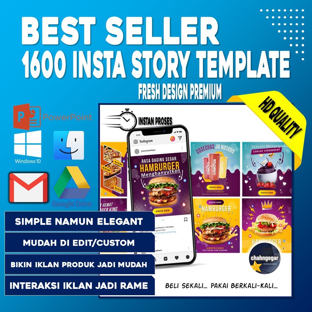 1600 Template Desain Instagram Feed Story Ppt Infographics Powerpoint All In One Social Marketing