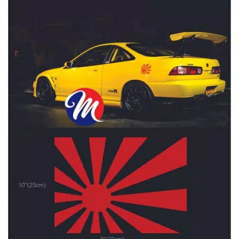 Stiker Mobil Tutup Bensin Sticker Bendera Jepang Tutup Bensin Sticker JDM Brio Jazz