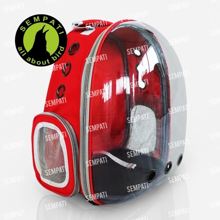 Tas kucing astronot import tas gendong kucing pet cargo box gendongan - Merah