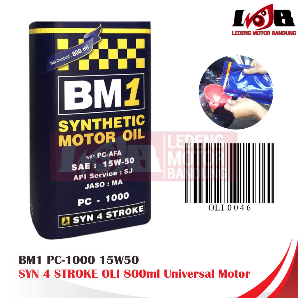 Oli Bm1 PC-1000 sae 15w50 Syn 4 Stroke 800ml Motor Bebek 4T BM 1