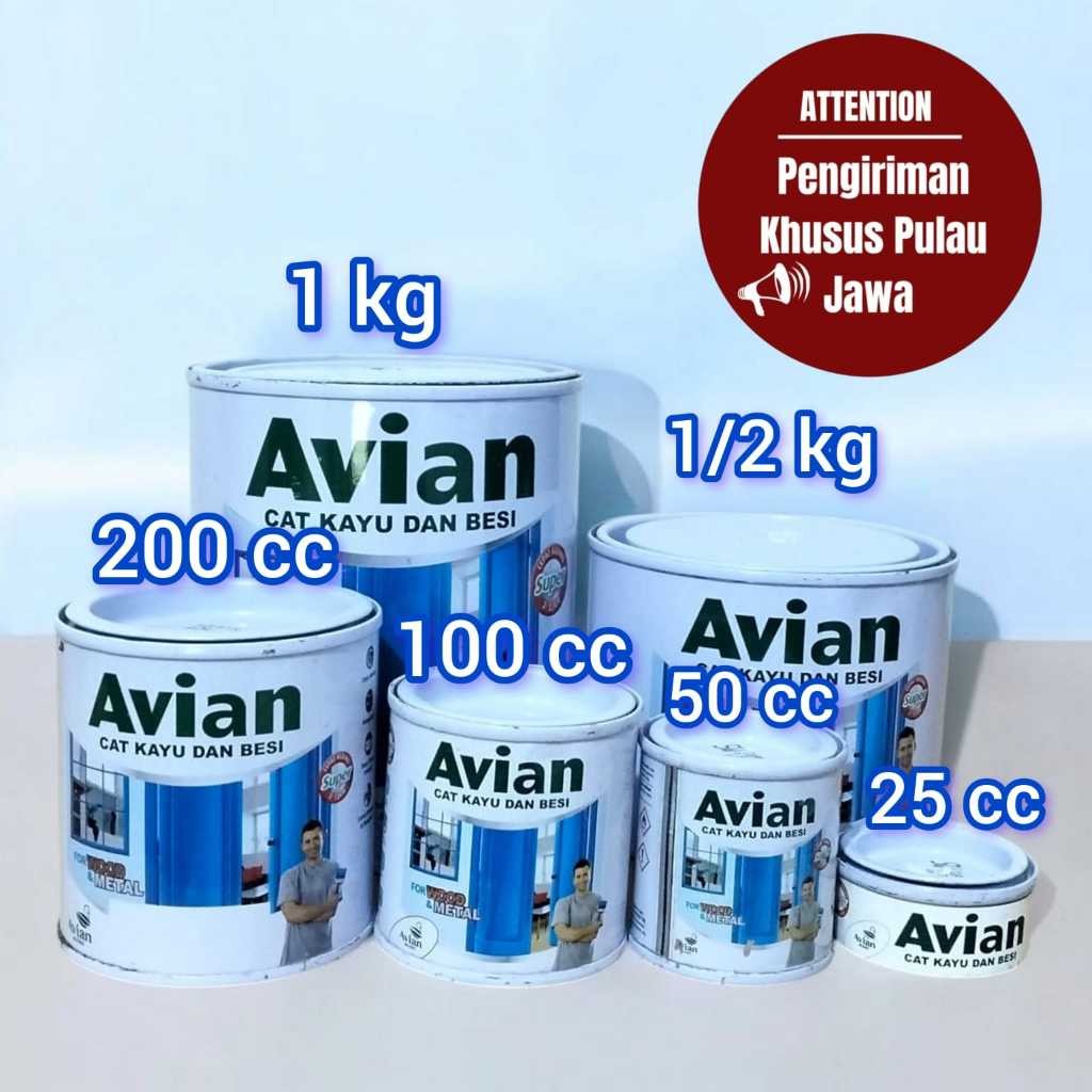 Cat Minyak Avian 100cc  / Cat Besi Avian 100 ml /Cat Kayu Avian 100 cc /Cat Avian High Gloss Enamel.