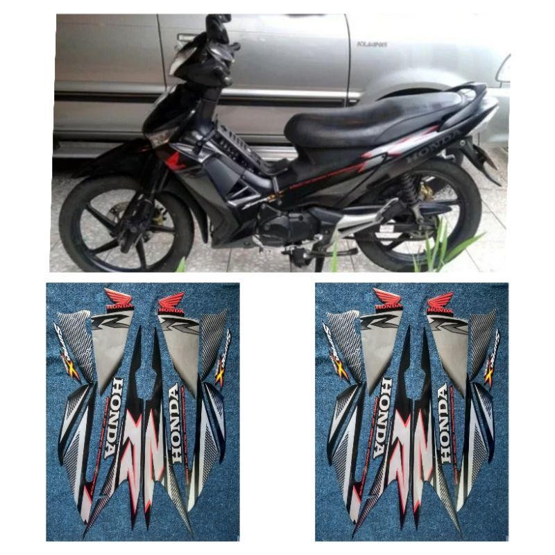 Stiker striping motor supra X 125 R 2007 hitam full body terbaik