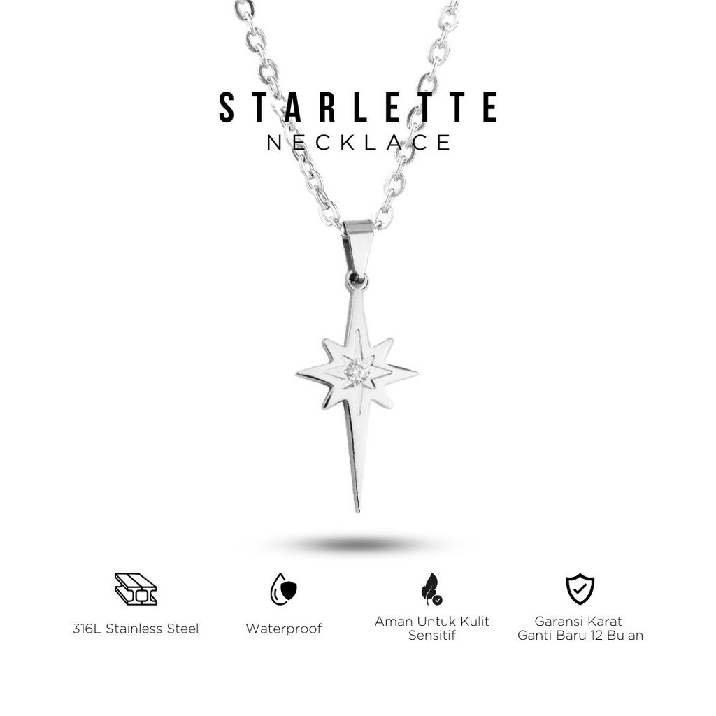 PROJECT NINETYSEVEN - STARLETTE Necklace - Kalung Pria Wanita Anti Karat Liontin Bintang
