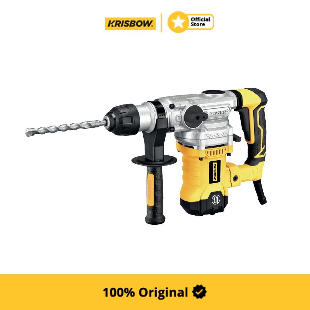 Krisbow Bor Listrik Rotary Hammer 32 mm 1500 Watt Irrh262 - Kuning Rotary Hammer Drill 32 mm 1500W I