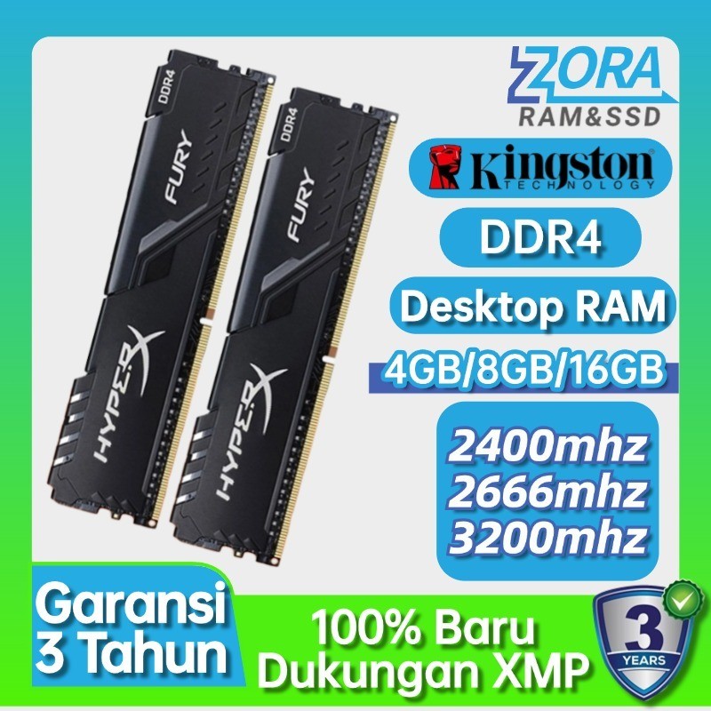 NEW RAM Kingston HyperX FURY NEW DDR4 16GB 8GB 4GB 3200MHz 2666MHz 2400MHz PC4-25600 Desktop RAM Mem