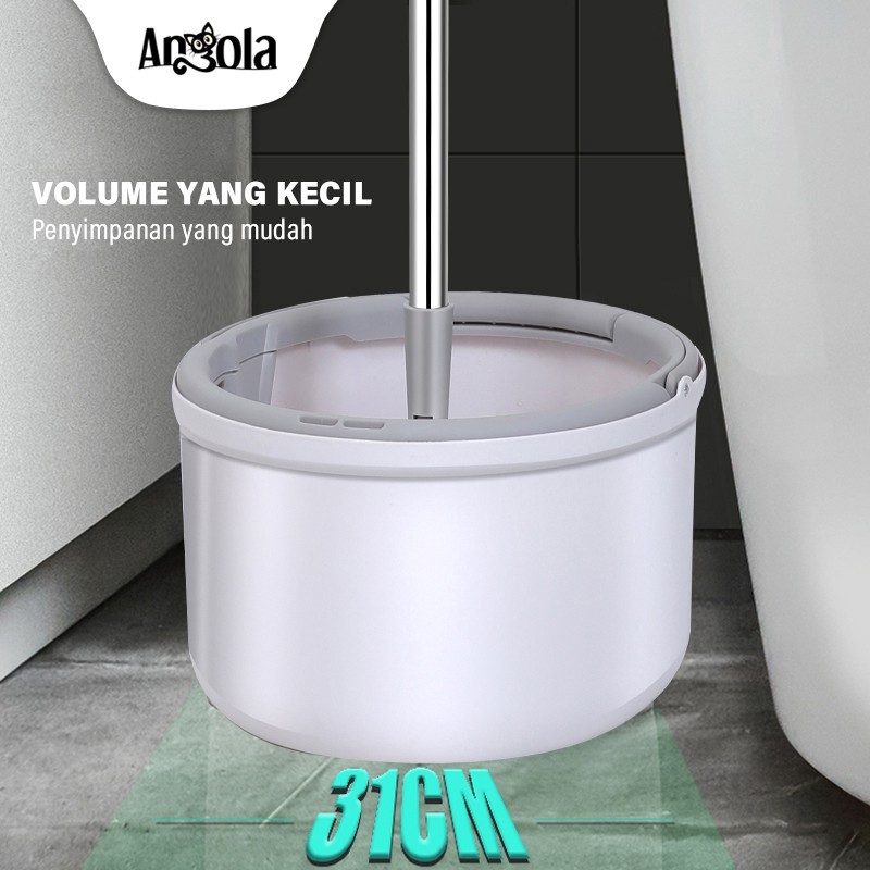 NewANGOLA Spin Mop D31 Alat Pel Lantai Kain Pel Alat Pembersih Praktis Pel-pelan Otomatispremium