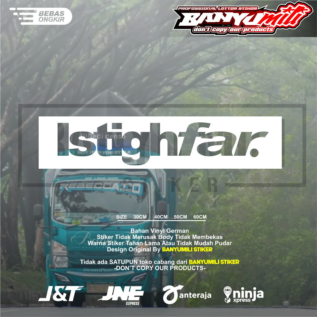 Stiker istighfar variasi kaca pintu mobil pickup truk sticker istighfar