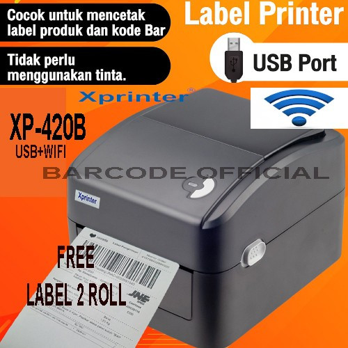 PRINTER XPRINTER PRINTER BARCODE THERMAL - LABEL PRINTER XPRINTER XP-420B SIZE 110MM - A6 PRINTER