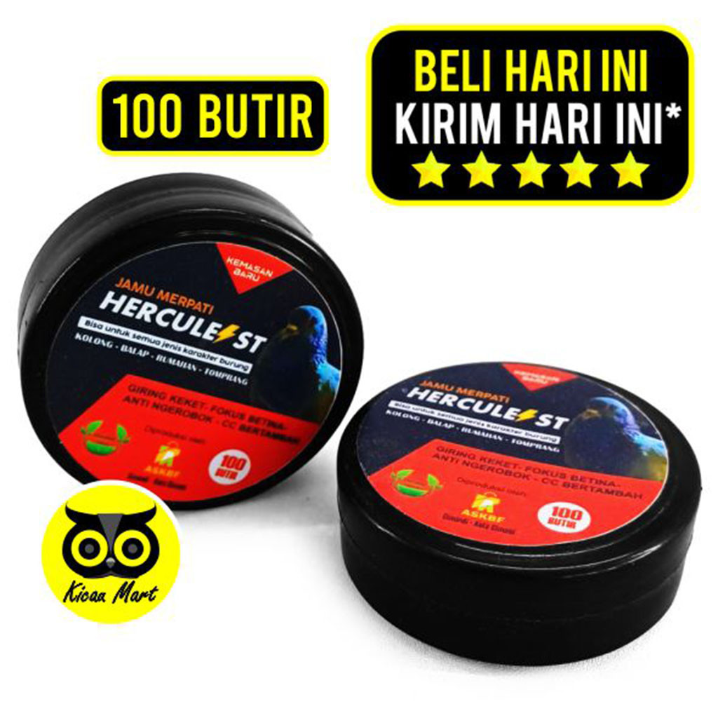 KICAU MART Jamu Merpati Herculest 100 Butir Dopping Merpati Balap Suplemen Giring Keket Ngunci Stabi