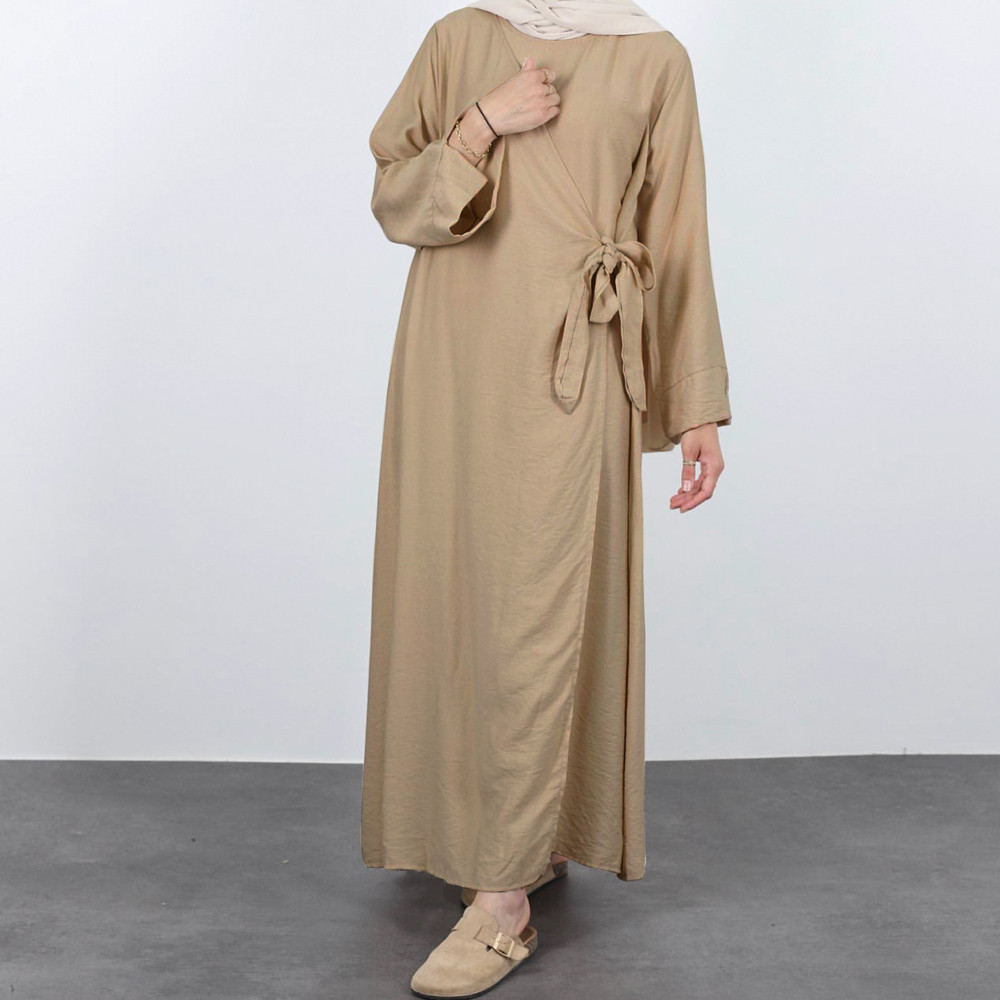 New Side Wrap Abaya Rama Robe Femme Musulmane Wholesale Premium Muslim Women Dubai Luxury Islamic Dr