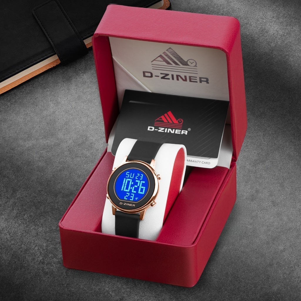 LIVE Jam Tangan  Jam Tangan Dziner 8355 Rubber Digital Water Resistant 10ATM