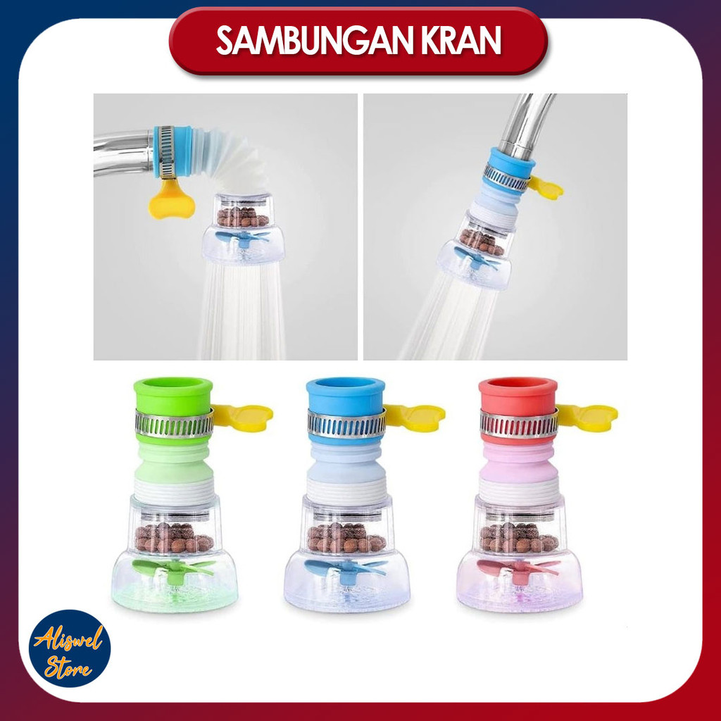 Sambungan Kran Air Fleksibel Filter Air Anti Muncrat / Splash Shower Keran Air Random