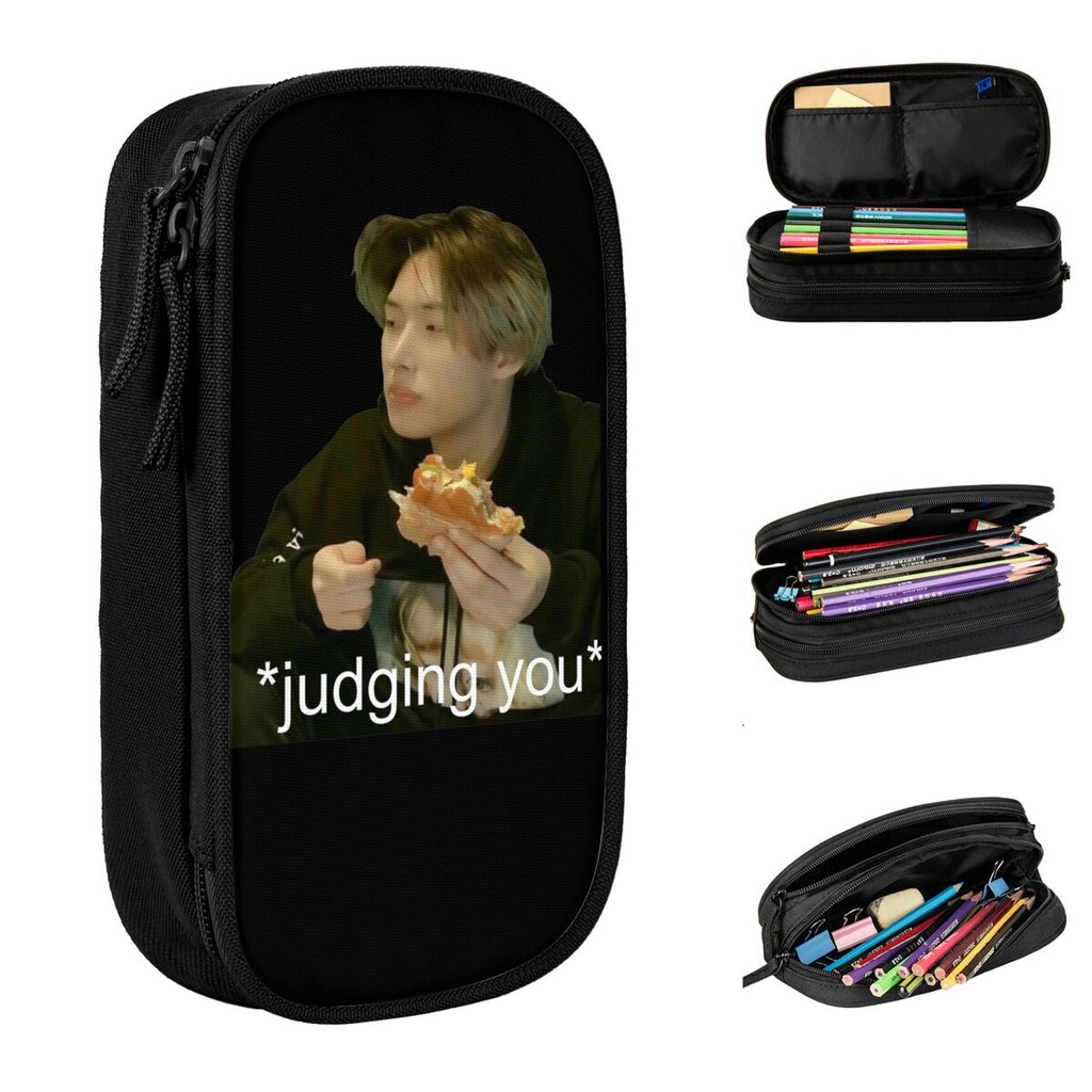 

Judgemental ATEEZ Mingi Pencil Case Pen Box Bags Girls Boys Big Capacity School Supplies Zipper Pencilcases