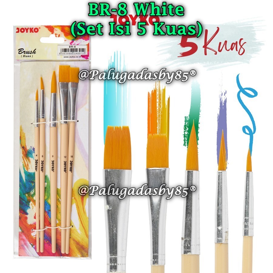 

(1 Set Isi 5 Pcs) GROSIR Kuas Cat Air JOYKO BR-8 / Kuas Cat Air Cat Minyak Lukis Acrylic Joyko BR-8