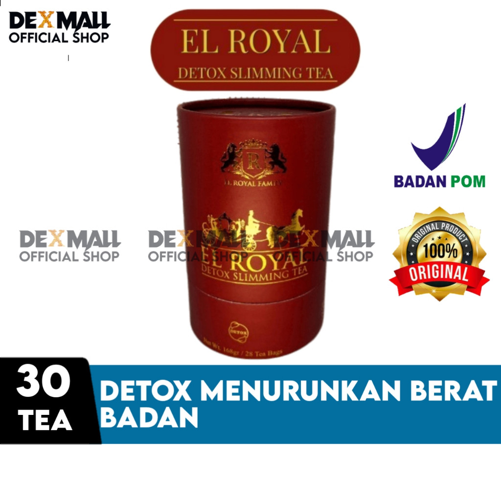 El Royal Detox Slimming Tea Original - Teh Diet Herbal Penurun Berat Badan Alami BPOM