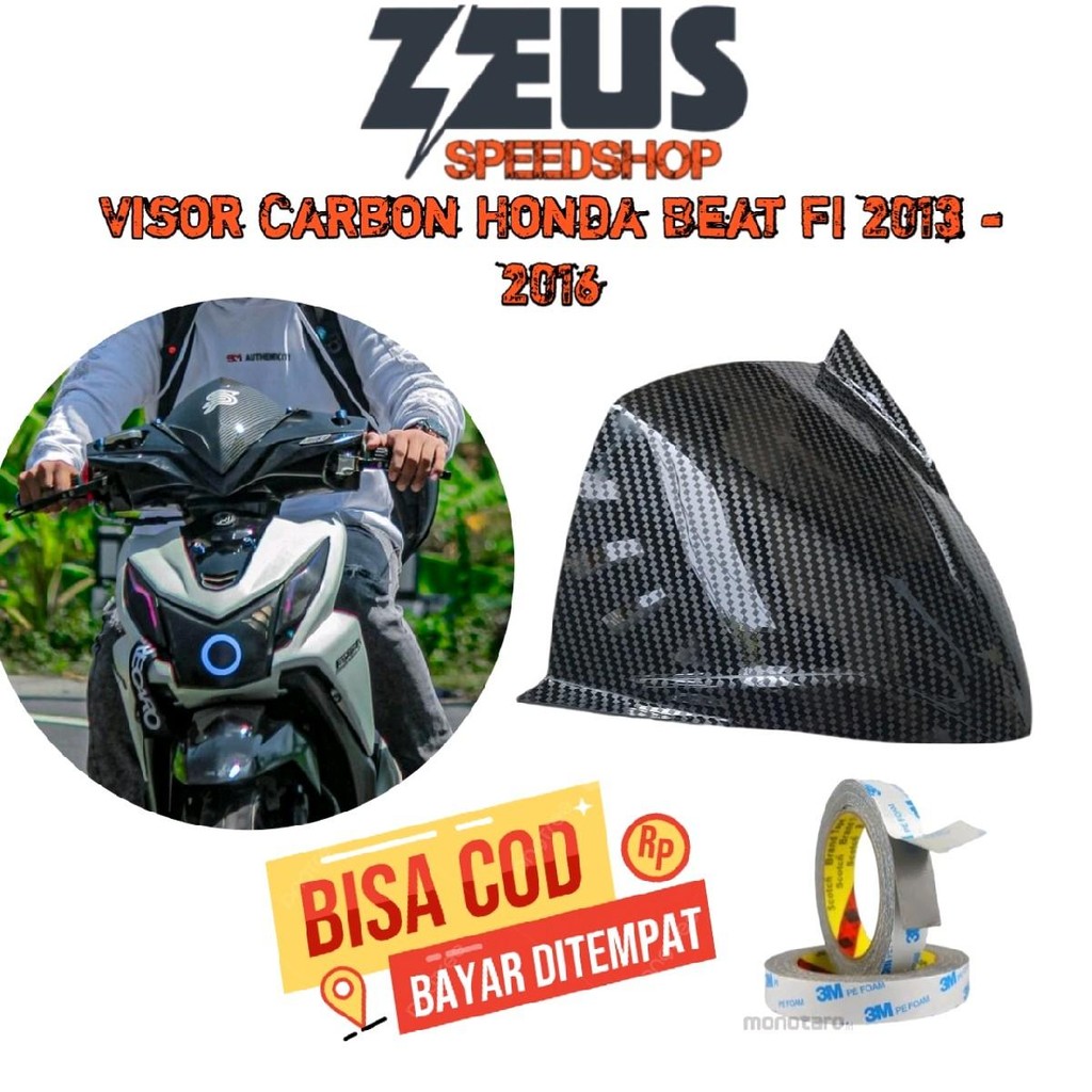 VISOR CARBON HONDA BEAT FI 2013 - 2014 - VISOR CARBON BEAT FI 2013 2014 - VARIASI VISOR BEAT FI Moto