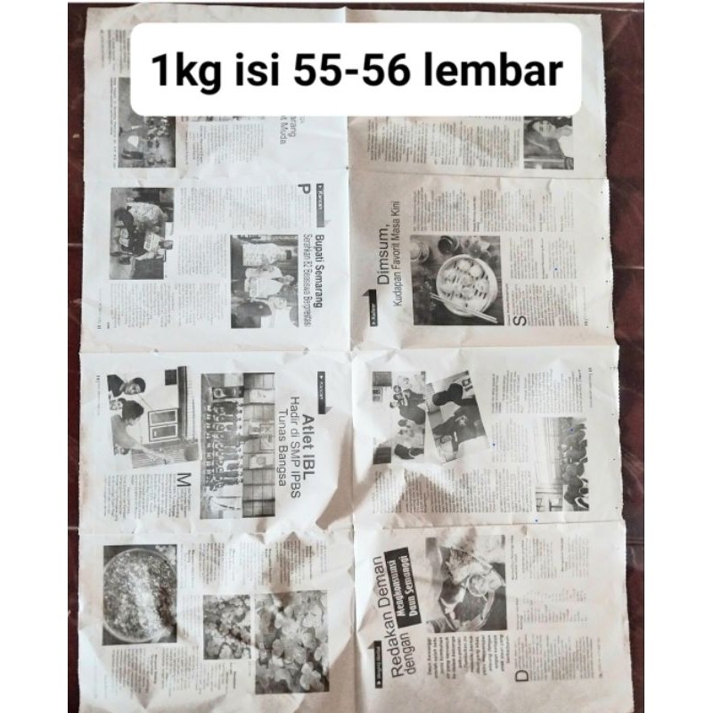 

Koran Baru Kiloan 1kg / Koran Murah / wadah pembungkus makanan / alas tatakan kandang TERLARIS !!!