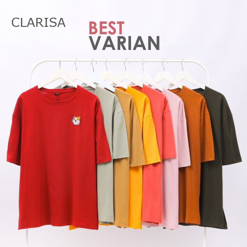 Oversize T-Shirt with Slit Premium Cotton - Kaos Oversize Wanita Premium