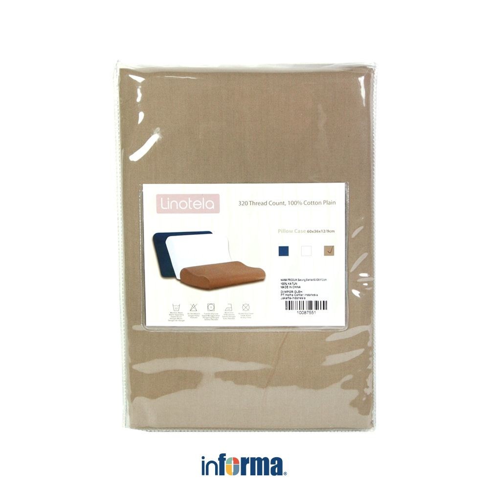 Informa Linotela Sarung Bantal Memory Foam Pillow Case Cotton Solid Pillow Cover Pelindung Bantal Ti
