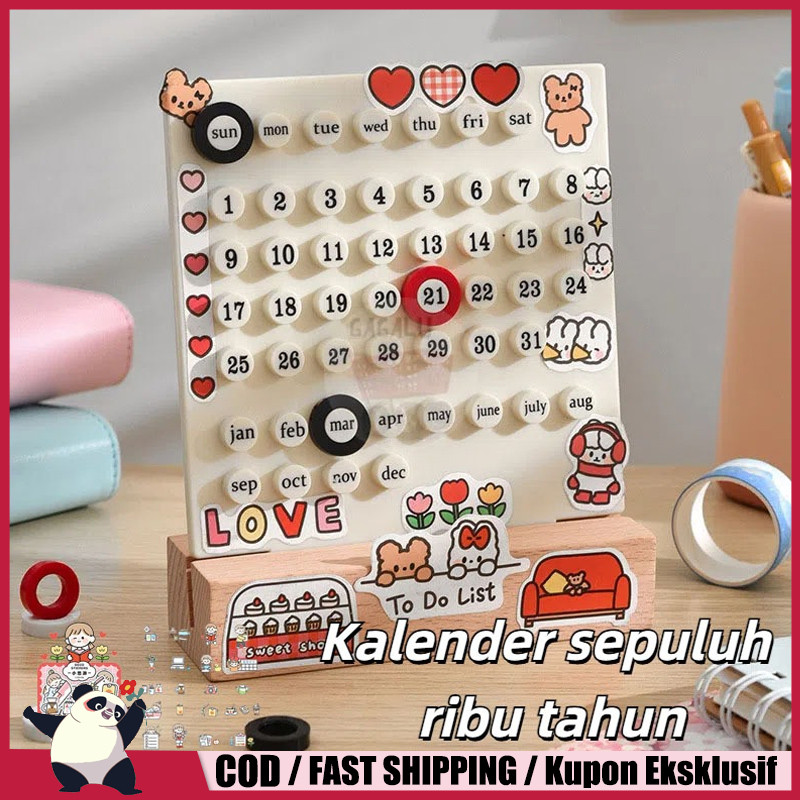 

Ornamen Kalender Desktop DIY Kalender Meja Abadi Permanent Calendar Diy Kalender