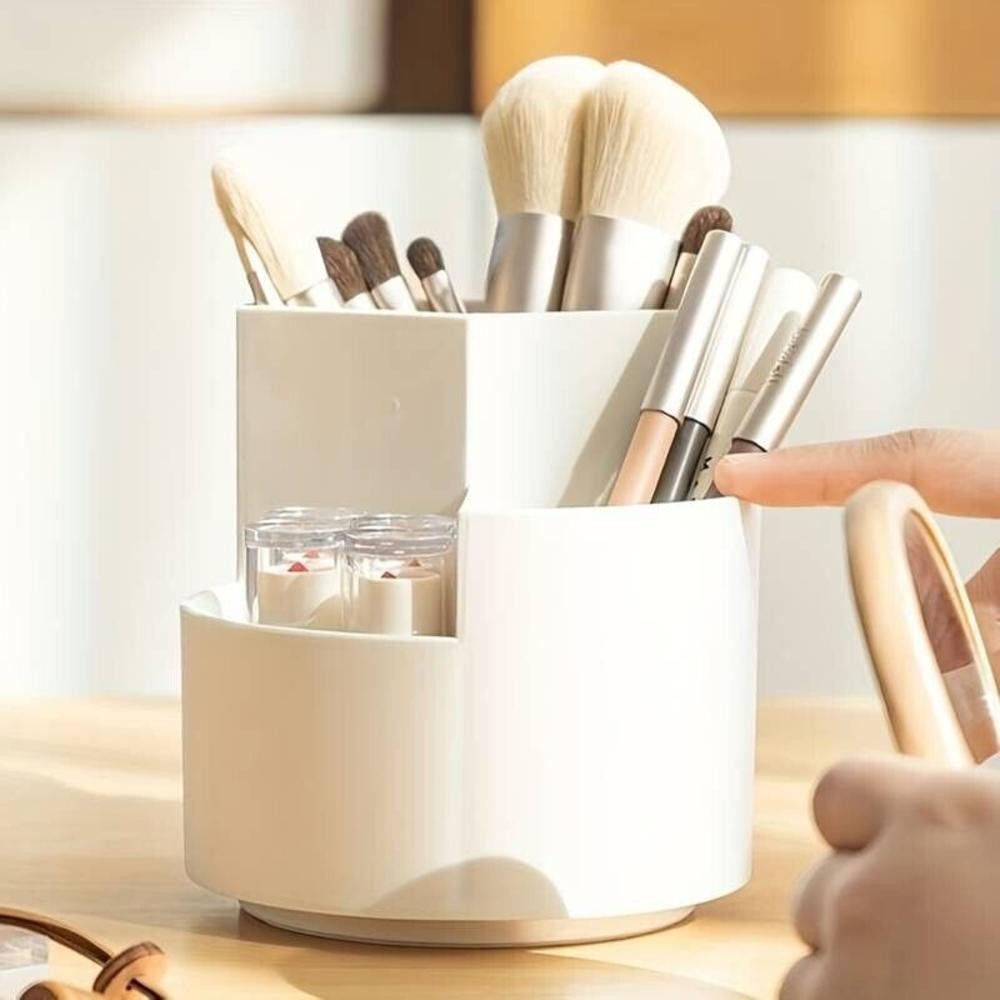 

360 Rotating Large Capacity Rotating Pen Holder Desk Pencil Storage Box Organizer Makeup Brush School Office Stationery Supplies