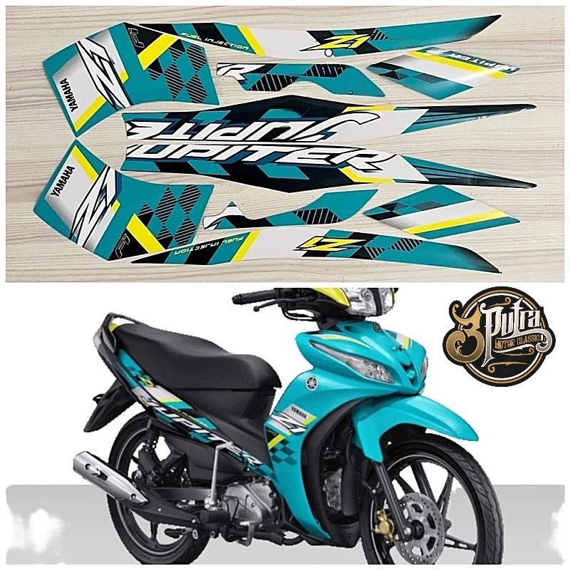 Stiker Striping Lis Body Motor JUPITER Z1 2022 2023 WARNA BIRU METALIK CYAN