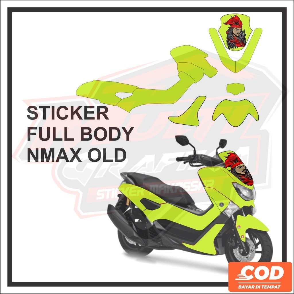 Stiker Decal Motor YAMAHA NMAX OLD Full Body Sticker NMAX Lama Motif Kuning Stabilo Polos Keren Wate