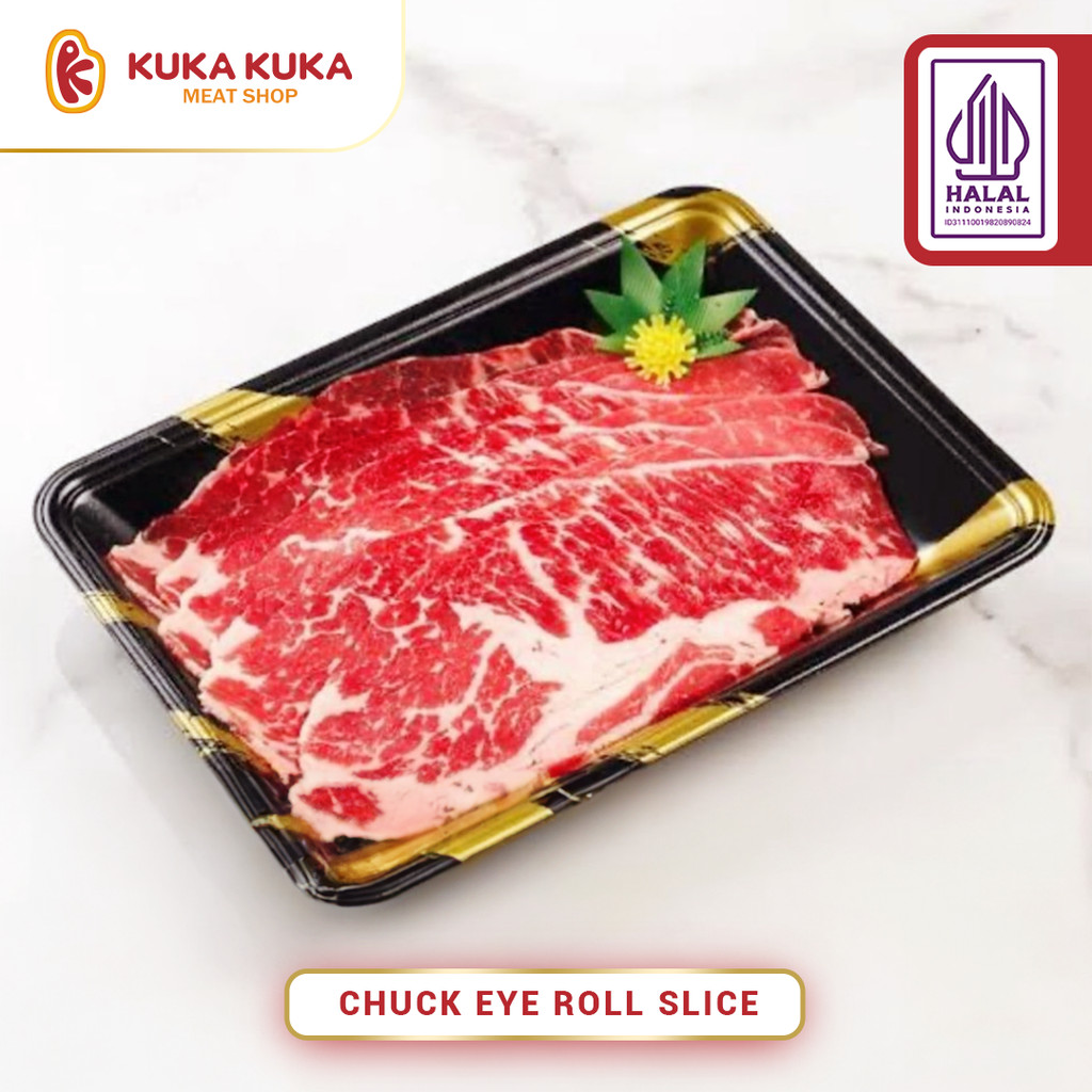 

Daging Sapi US Wagyu Beef Slice Prime Chuck Eye Roll Mb 4-5 - 250gram