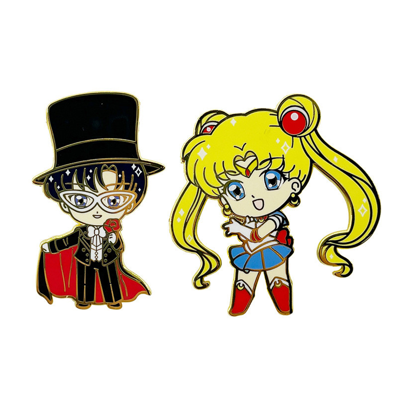 

A2308 Japanese Anime Girl Briefcase Badges Manga Enamel Pins Brooches for Clothing Lapel Pins for Backpack Jewelry Accessories