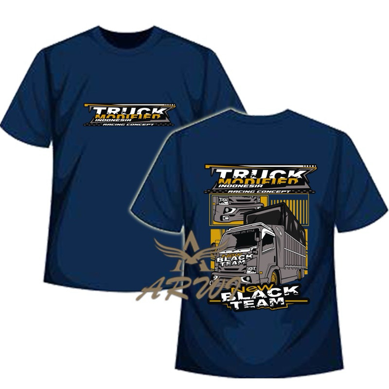 KAOS ANAK TRUCK MODIFIED NEW BLACK TEAM BAHAN CUTTON COMBAD 30s DARI ANAK USIA 1-12 TAHUN ( UNISEX )