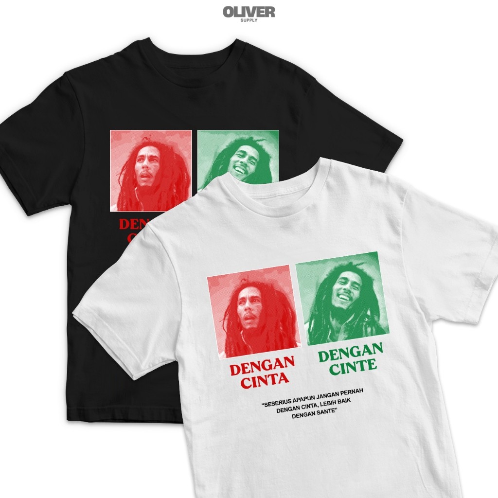OLVR Kaos Kata Kata "Dengan Cinta dan Cinte" / kaos kata kata keren / kaos lucu / baju kaos kata kat