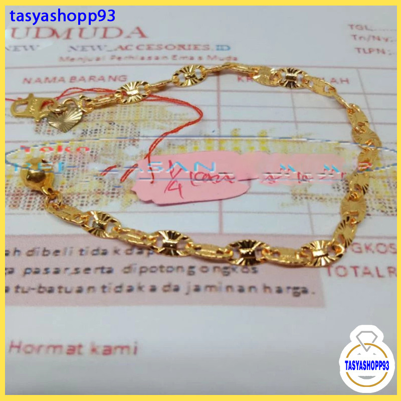 promo....Gelang wanita mas muda pecah kopi 18 karat asli fashion perhiasan ada surat jual dari toko