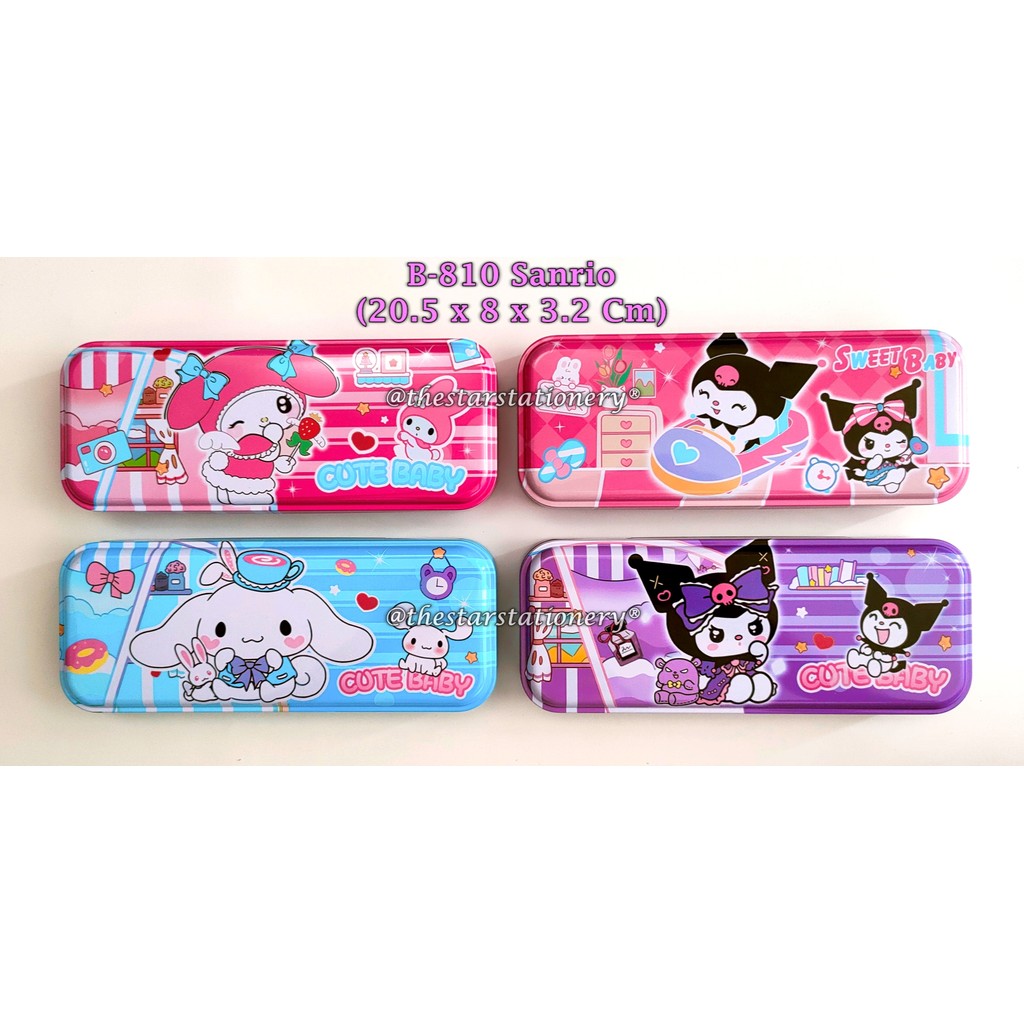 

(1 Biji) Kotak Pensil Kaleng Sanrio B-810 / Tempat Pensil Kaleng 20.5*8*3.2 Cm