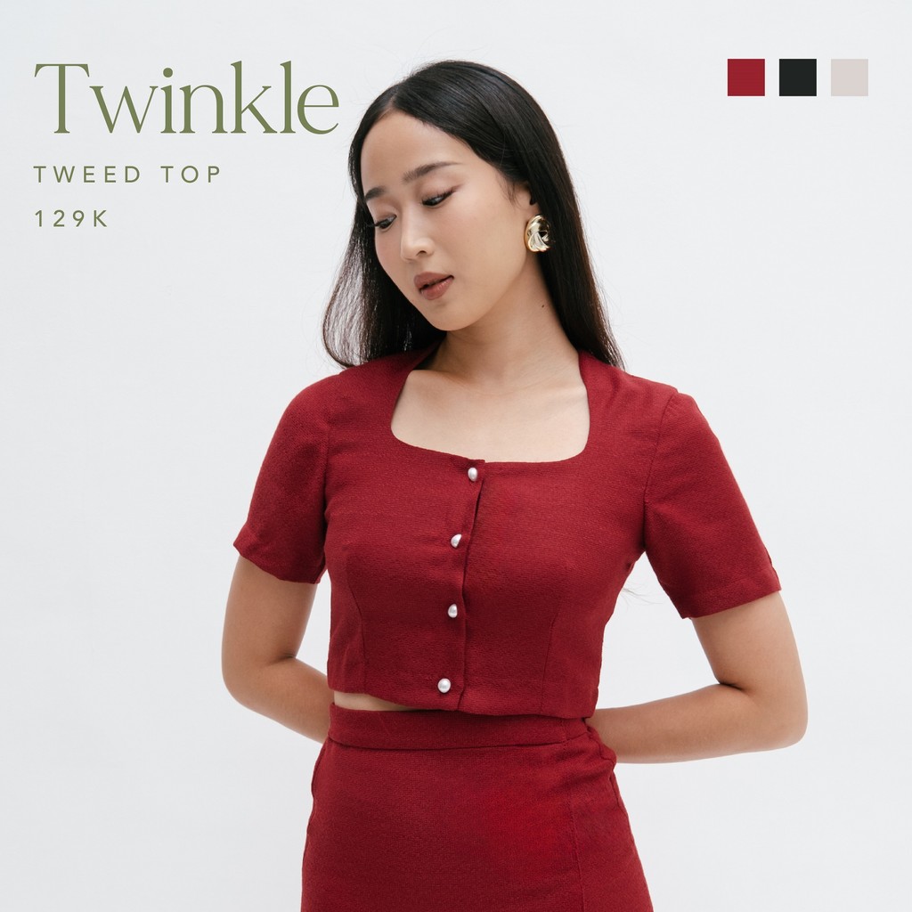 Twinkle Tweed Top -- Ocha Wear | Pakaian Formal Wanita | Blouse Premium | Atasan Wanita