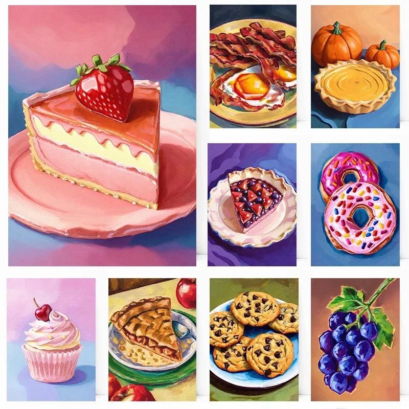 

Chocolate Chip Cookies Pumpkin Berry Pie Strawberry Cheesecake Poster Print Wall Art Pictures Canvas Painting Room Home Decor