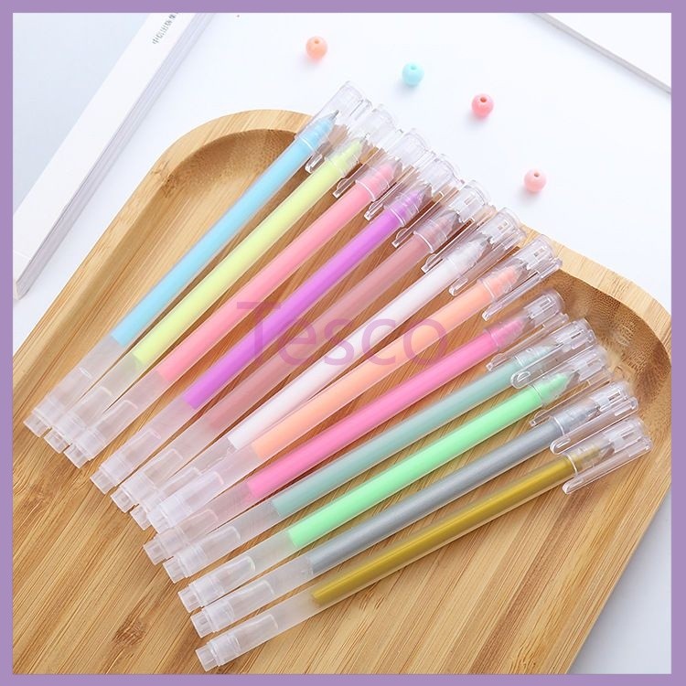 

Tesco Pulpen gel 12 warna/DIY Color Gel Pen Pulpen Gel 12 Warna Cerah Needle Tip 0.5mm