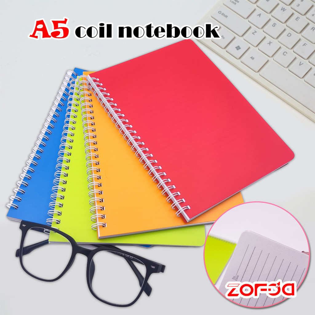 

Ruled Buku Diary Notebook Buku Tulis Spiral A5 60 Lembar Cover Warna Solid Buku Catatan Bergaris 1 pak 1PC/4PCS