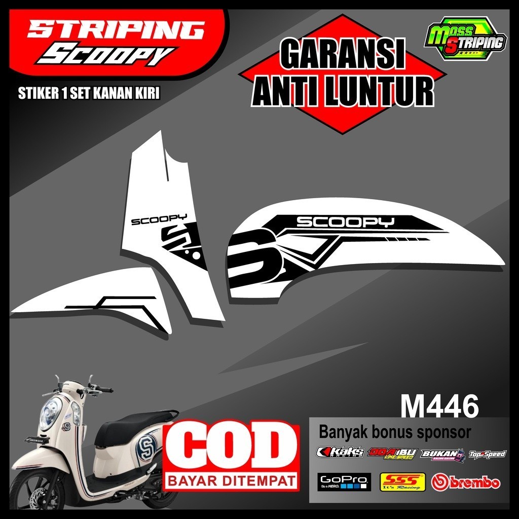Striping Honda Scoopy Fi 2013 2014 2015 Setiker Setriping List Variasi Aksesoris Motor Honda Scoopy 