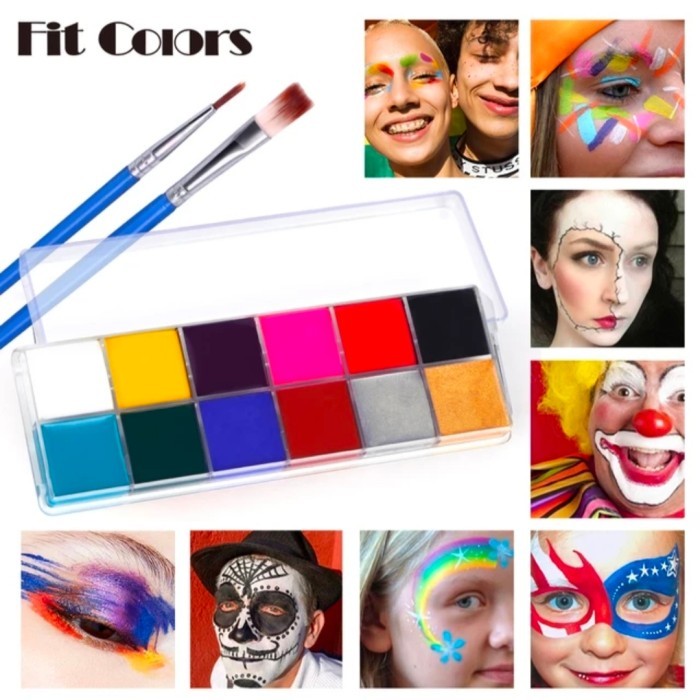 

(COD) 12 warna face body paint painting makeup oil special effect luki - SET 15 WARNA+2K