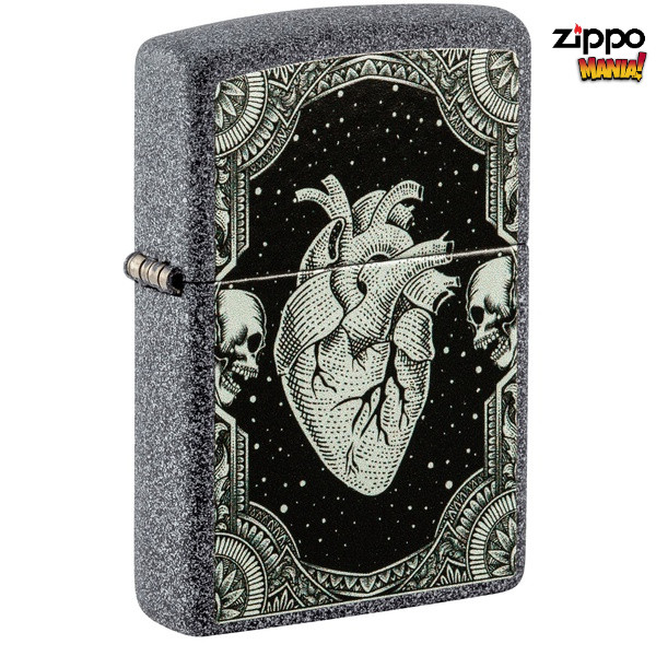 Zippo Heart & Skeletons Design - Zippo Lighter Original Mancis