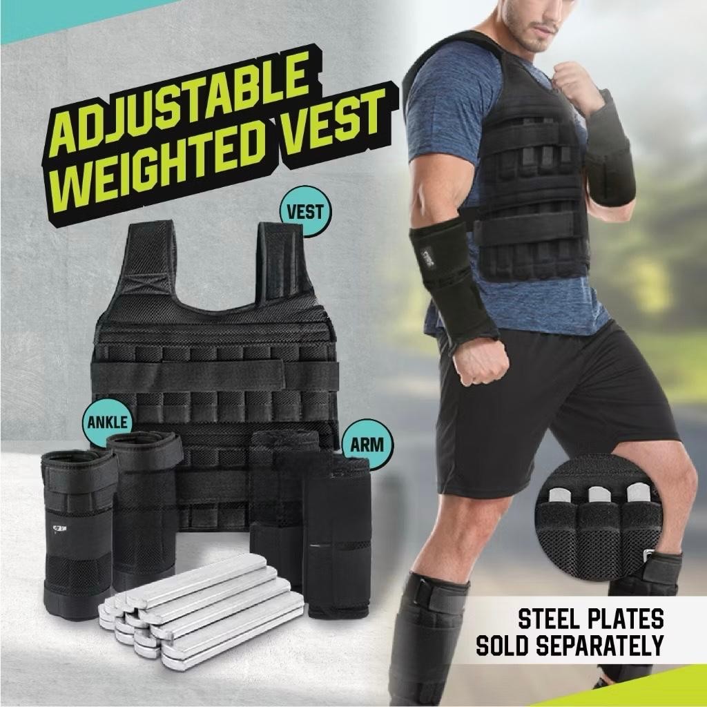 POTENCE Adjustable Weighted Vest 15kg Rompi Beban Jaket Beban 35kg Wrist & Ankle Weight Rompi Beban 