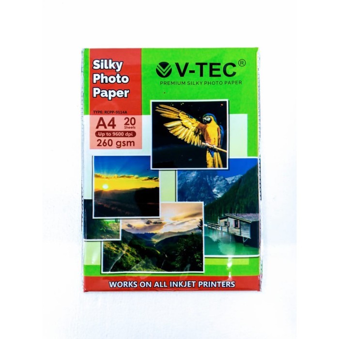 V-TEC SILKY PHOTO PAPER A4 260GSM (TYPE: RCPP-9114A)