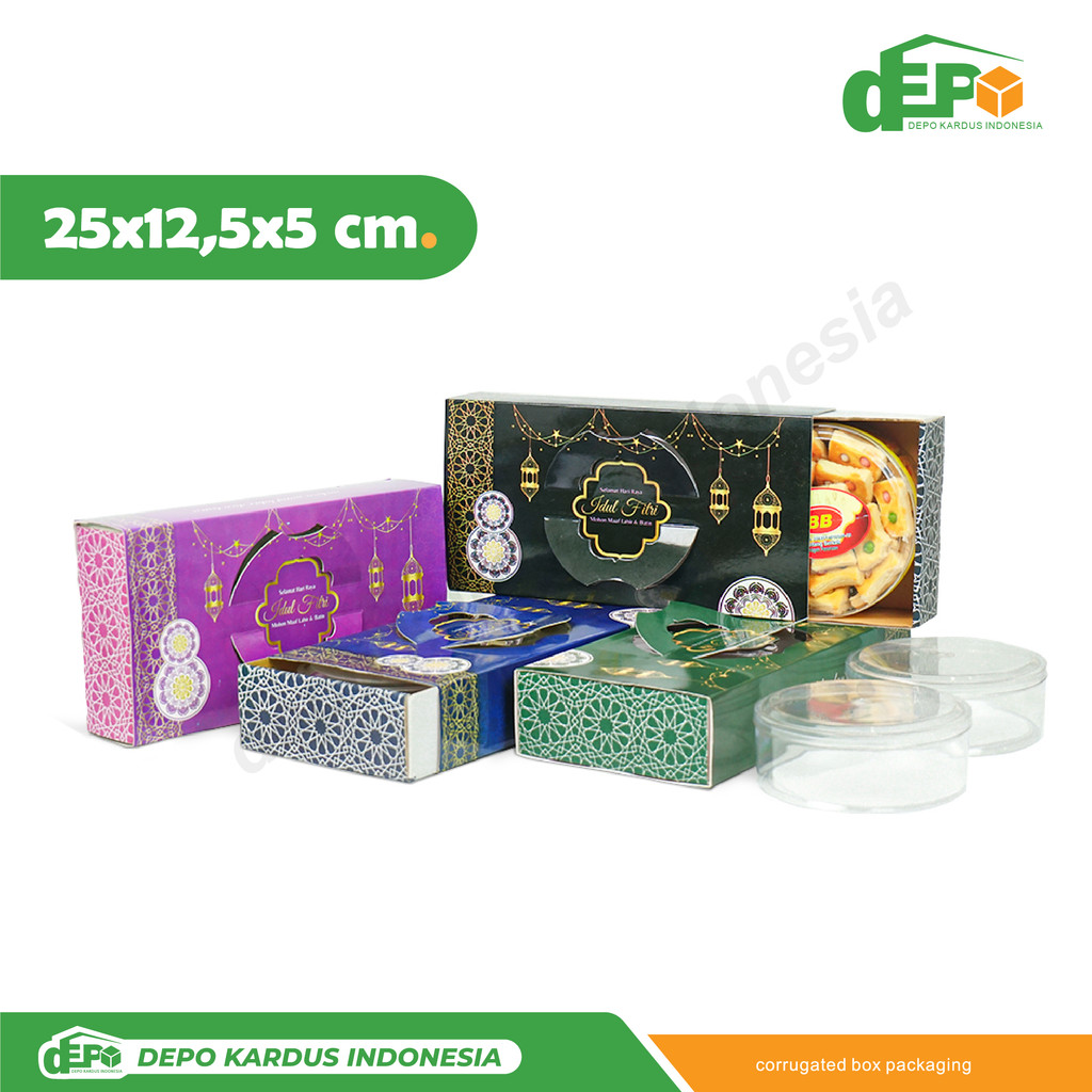 

Box 25x12x5 Toples Kuker 250 gr Bulat/Kotak 400 gr ("Premium" isi 2) kardus/kemasan/boxslide/Slide/Jinjing/gablebox/Kuker 250gr/Box/IdulFitri/EidMubarak/tinggi5