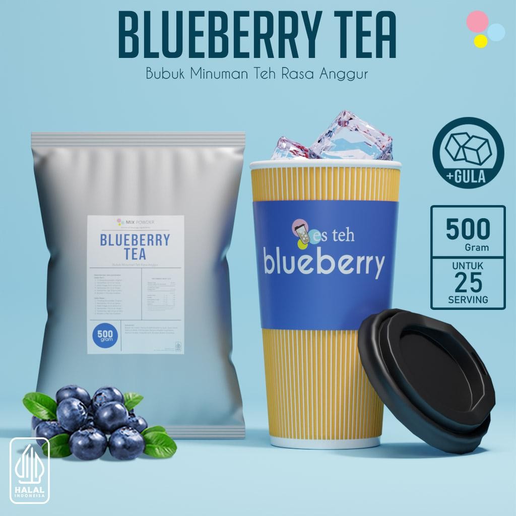 

Bubuk Minuman Teh Anggur Instan Powder Blueberry Tea 500 Gram