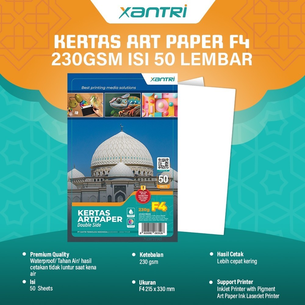 

Xantri - Kertas Art Paper F4 230gsm Isi 50 lembar Kertas Art Karton Cartoon Printer F4