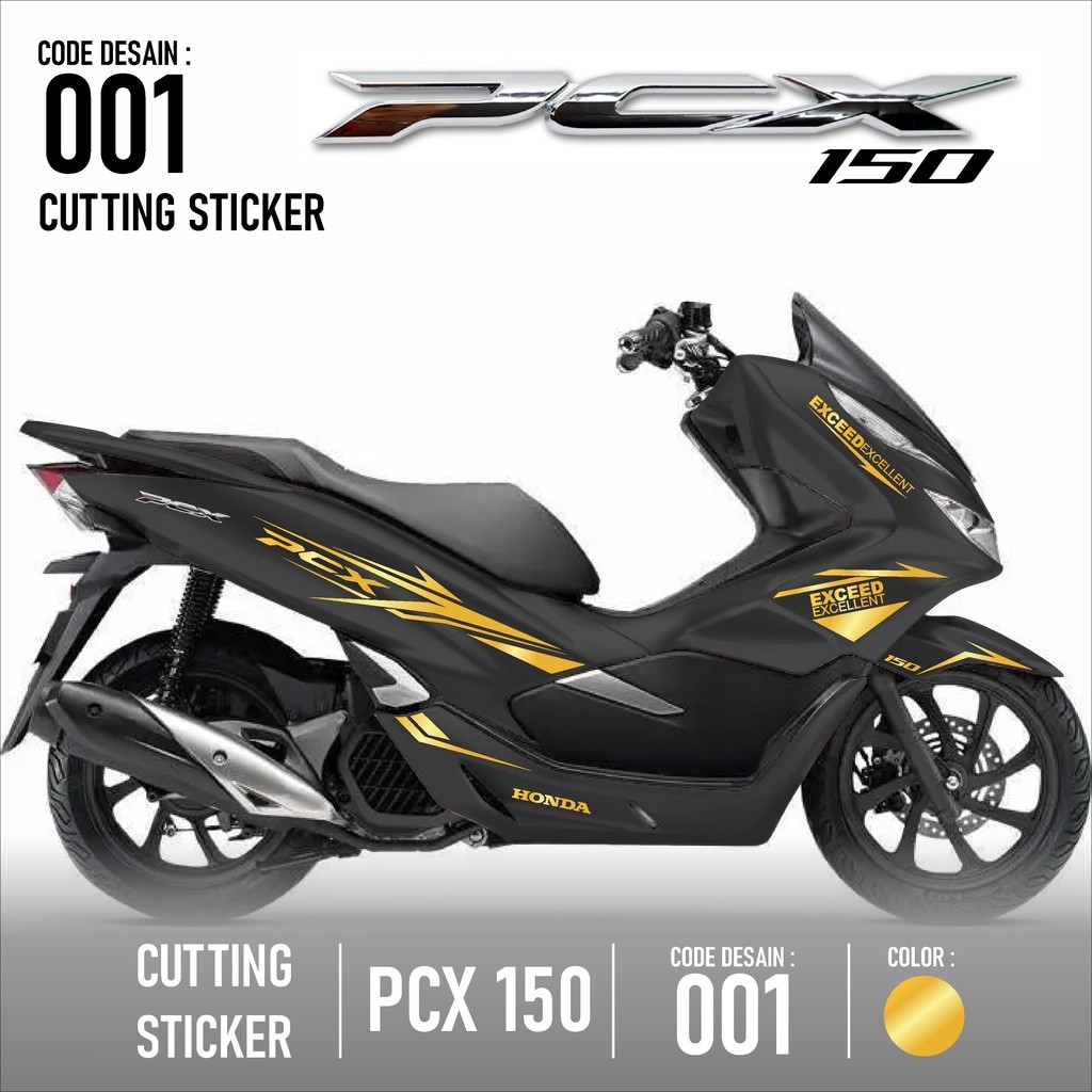 CUTTING STICKER PCX 150-AKSESORIS MOTOR STIKER HONDA PCX 150 CC SKOTLET STICKER STRIPING LIS VARIASI