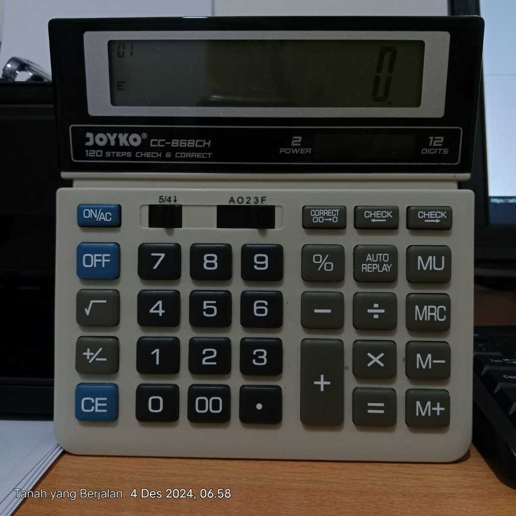 

GROSIR Calculator Kalkulator Joyko CC-868CH 12 Digits Check Correct TERMURAH