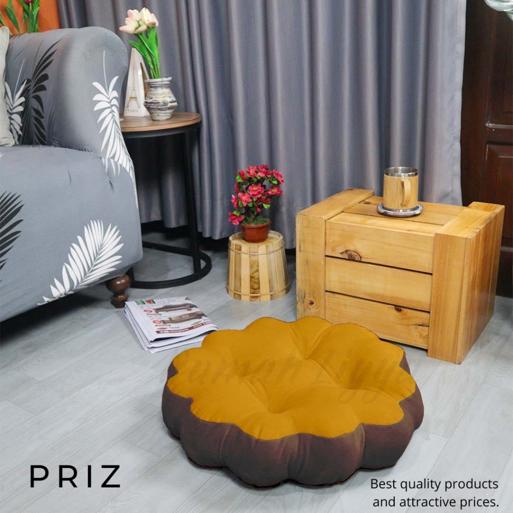 INT Bantal Alas Duduk Lesehan Kursi Kayu Sofa Lantai Jumbo Ruang Tamu - Priz Brown