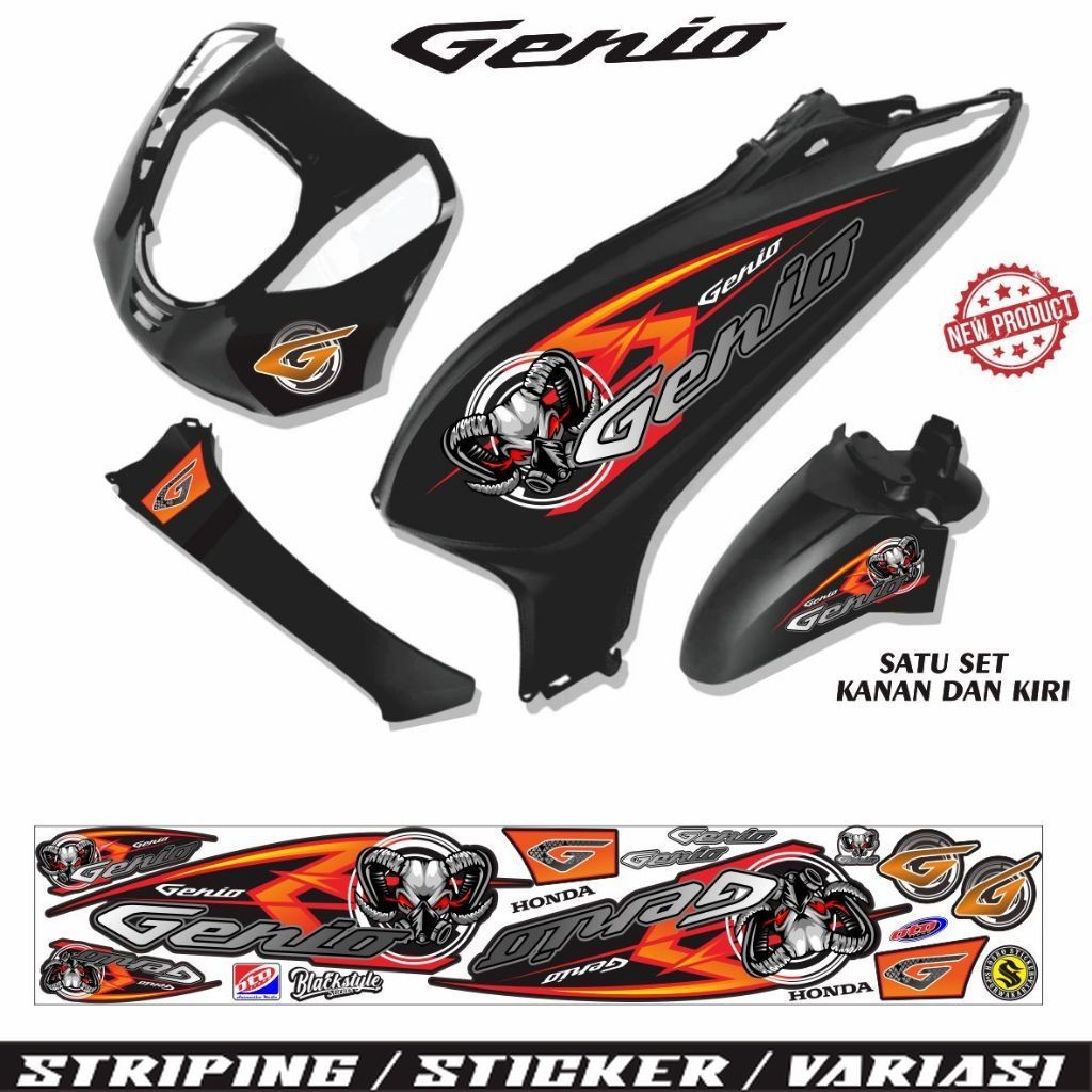 STIKER GENIO / STRIPING MOTOR HONDA GENIO TERLARIS simple variasi